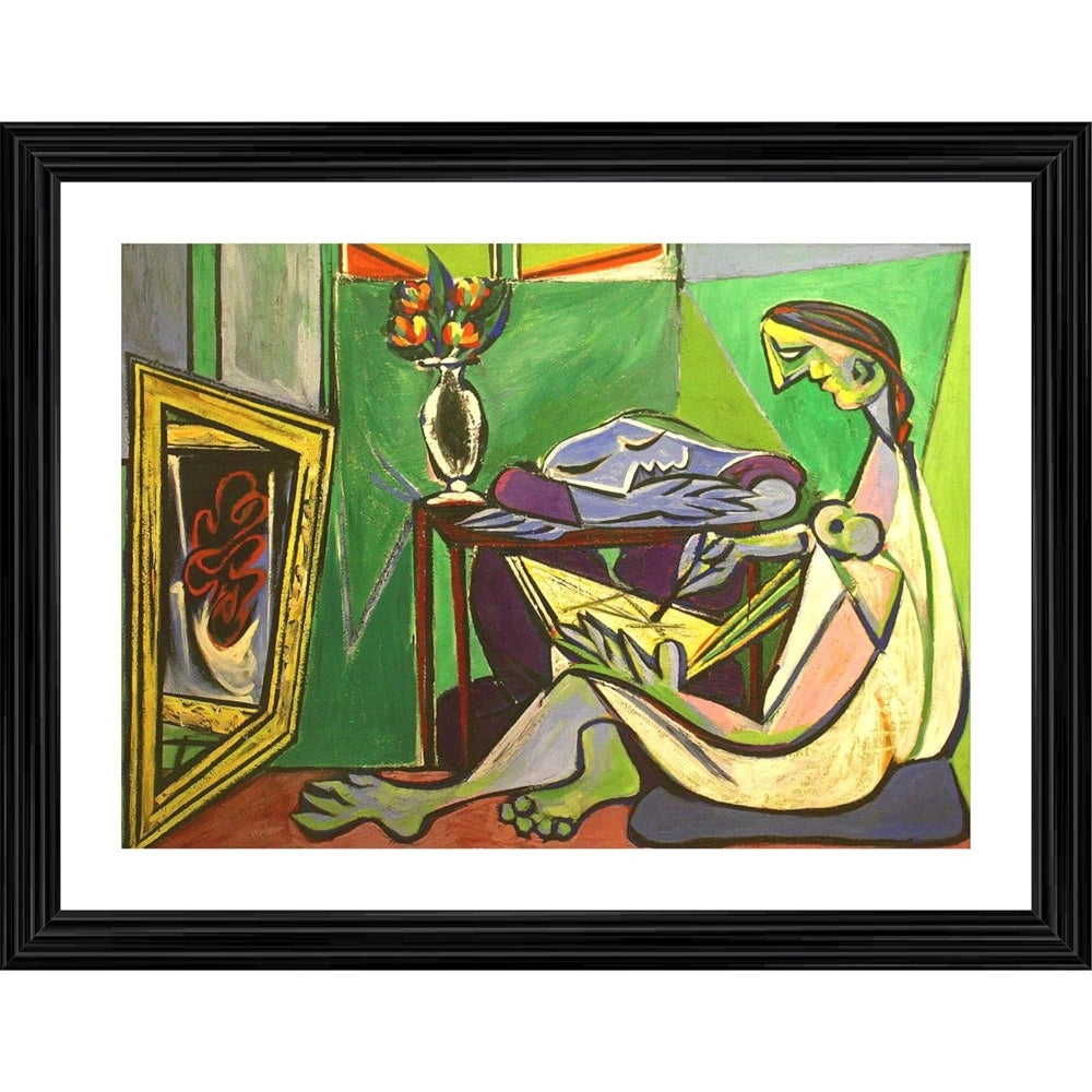 Roneclick The Muse 1935 Painting With Wood Photo Frame (Multicolor)