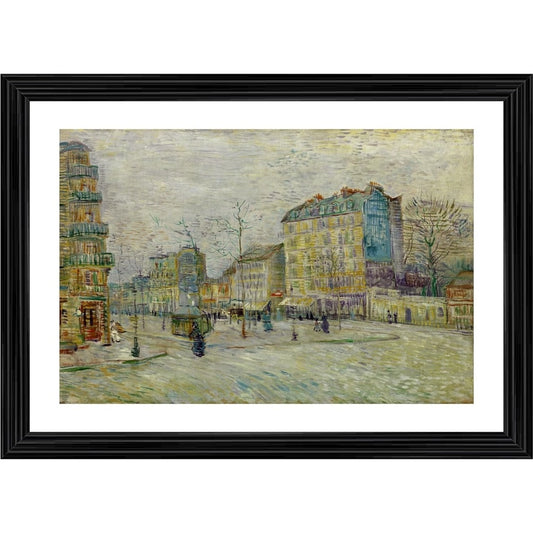 Roneclick Boulevard de Clichy 1887 Painting With Wood Photo Frame (Multicolor)