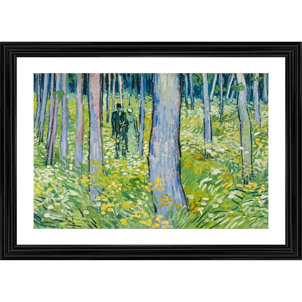 Roneclick Two Lovers &amp; Undergrowth 1886 Painting With Wood Photo Frame (Multicolor)