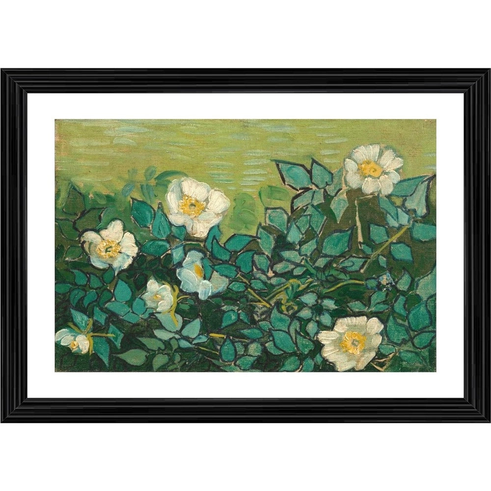 Roneclick Wild Roses 1889 Painting With Wood Photo Frame (Multicolor)