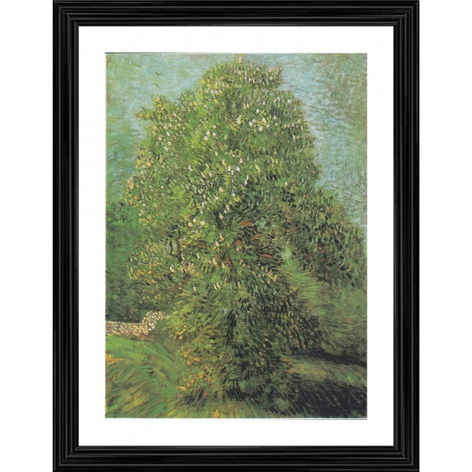 Roneclick Horse Chestnut Tree in Blossom 1887 Painting With Wood Photo Frame (Multicolor)