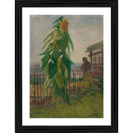 Roneclick Allotment with Sunflower 1887 Painting With Wood Photo Frame (Multicolor)