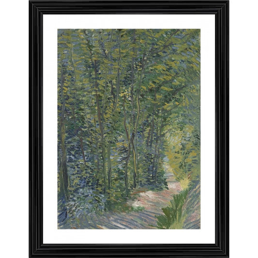 Roneclick Path in the Woods 1887 Painting With Wood Photo Frame (Multicolor)