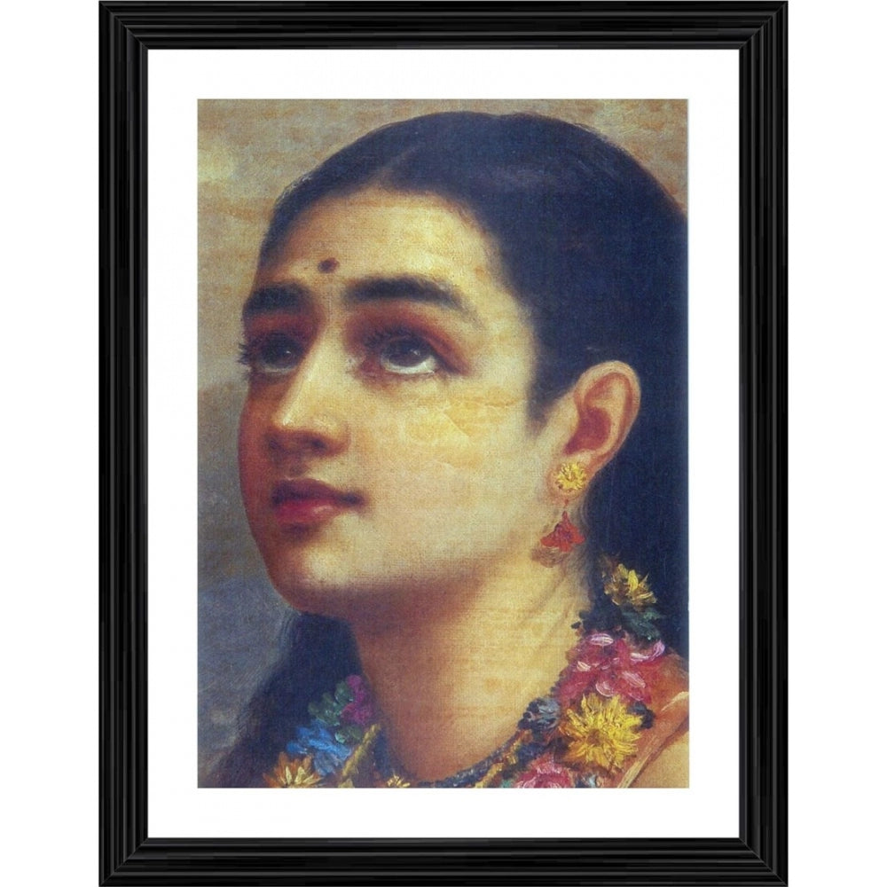 Roneclick Shakuntala 1880 Painting With Wood Photo Frame (Multicolor)