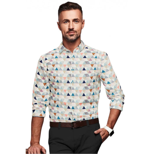 Roneclick Men's Cotton Blended Printed Full Sleeve Shirt (Multicolor)