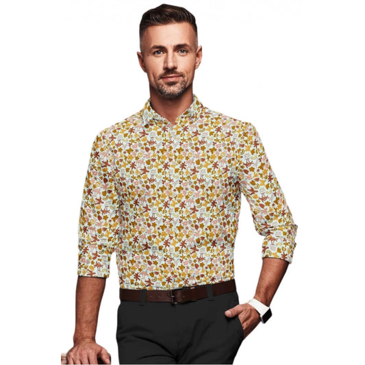 Roneclick Men's Cotton Blended Printed Full Sleeve Shirt (Multicolor)