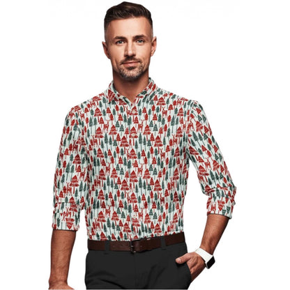 Roneclick Men's Cotton Blended Printed Full Sleeve Shirt (Multicolor)