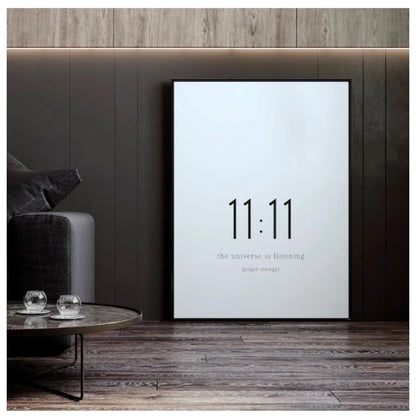 Roneclick 11-11 Angel Number Minimalist Wall Frame (Black )