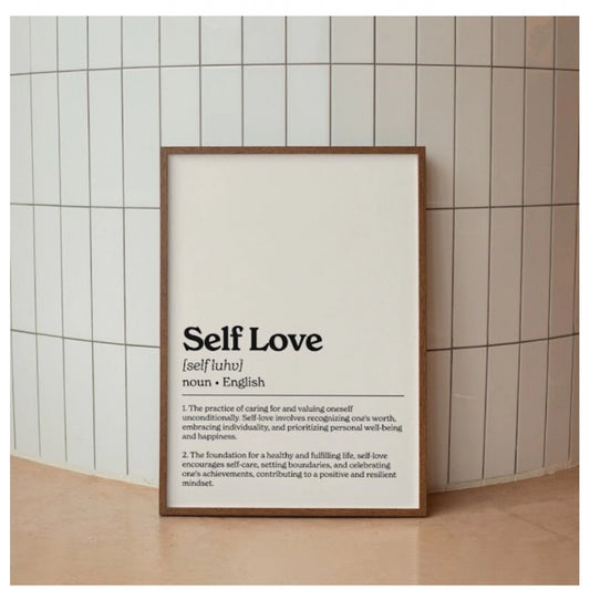 Roneclick Self Love Dictionary Definition Wall Frame (Black-Brown )