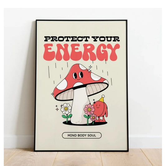 Roneclick Protect Your Energy Wall Frame (Black-Brown )