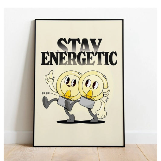 Roneclick Stay Energetic Wall Frame (Black-Brown )