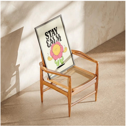 Roneclick Stay Calm Wall Frame (Black-Brown )