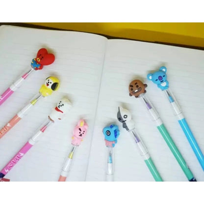 Pack Of_5 Bts Army Pencil Set | Rubber | Stationery | 3+ Years