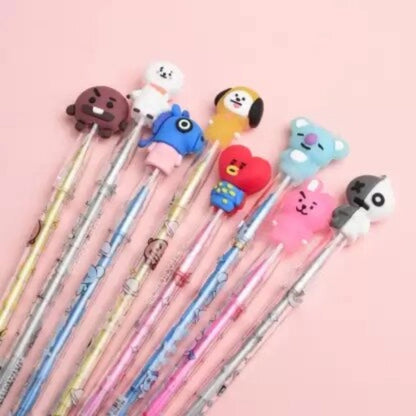 Pack Of_5 Bts Army Pencil Set | Rubber | Stationery | 3+ Years