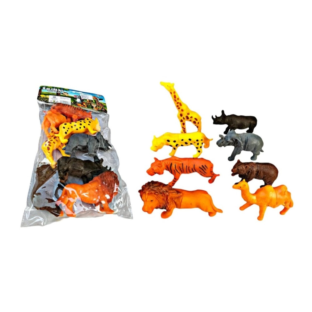 8_Pcs Set For Wild PVC Animals| Cardboard | Toys | 5+ Years