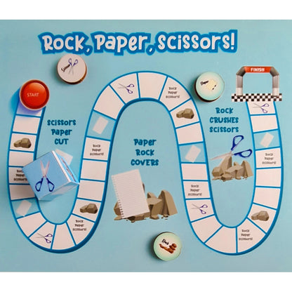 Roneclick Rock Paper Scissor Wooden Board Game Toys (MultiColor)