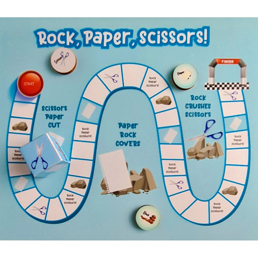 Roneclick Rock Paper Scissor Wooden Board Game Toys (MultiColor)