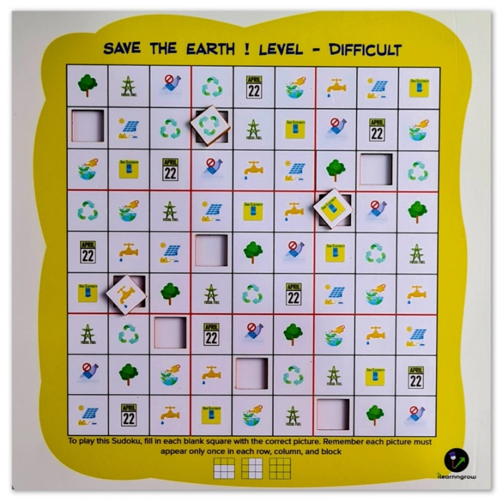 Roneclick Save the earth - Difficult Wooden Puzzle Game Toys (MultiColor)