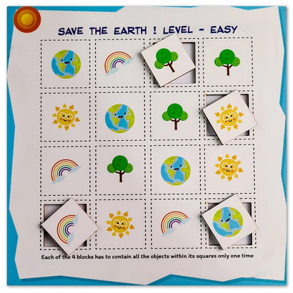 Roneclick Save the earth - Easy Wooden Puzzle Game Toys (MultiColor)