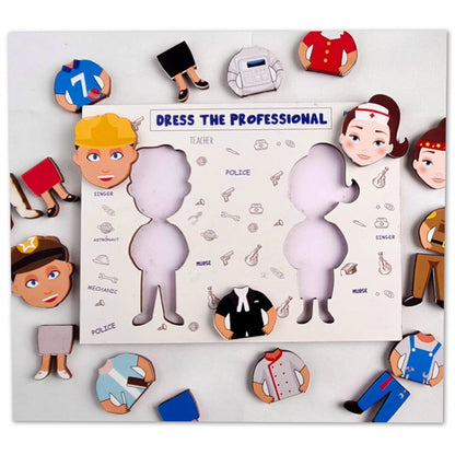 Roneclick Dress The Professional Wooden Puzzle Grame Toys (MultiColor)