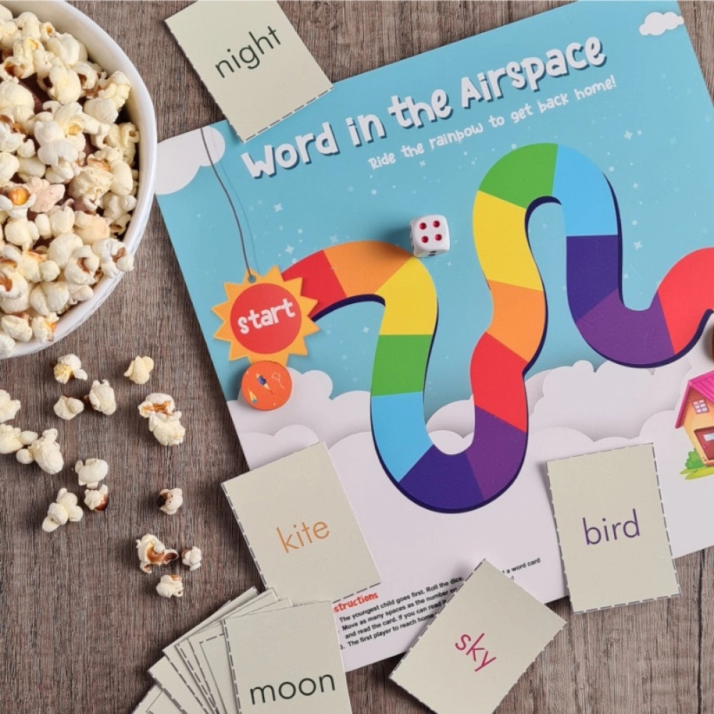 Roneclick Words in the Air Space Wooden Board Game Toys (MultiColor)