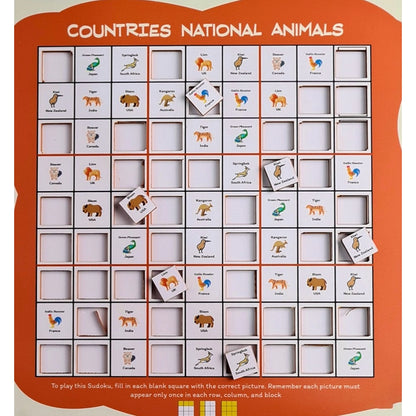 Roneclick Countries- National Animal Wooden Puzzle Game Toys (MultiColor)