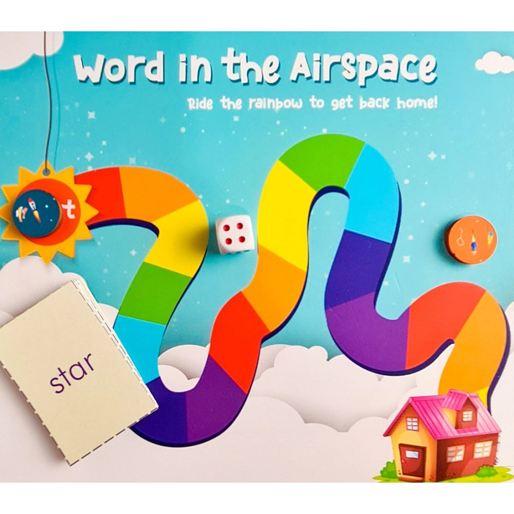 Roneclick Words in the Air Space Wooden Board Game Toys (MultiColor)