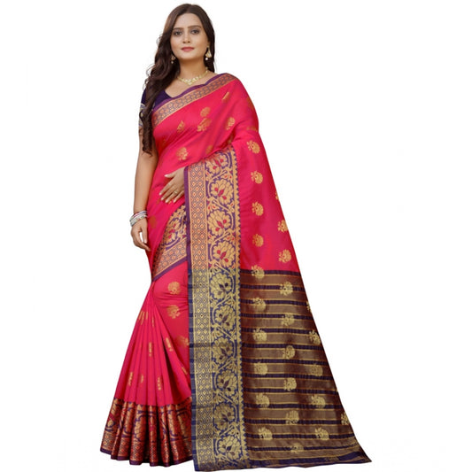 Roneclick Women's Silk Blend Woven Saree With Unstitched Blouse 5.5Mtr (Multicolor)