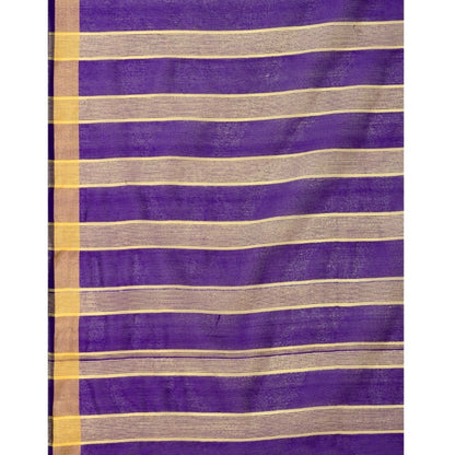 Roneclick Women's Cotton Silk Striped Saree With Unstitched Blouse 5.5Mtr (Multicolor)