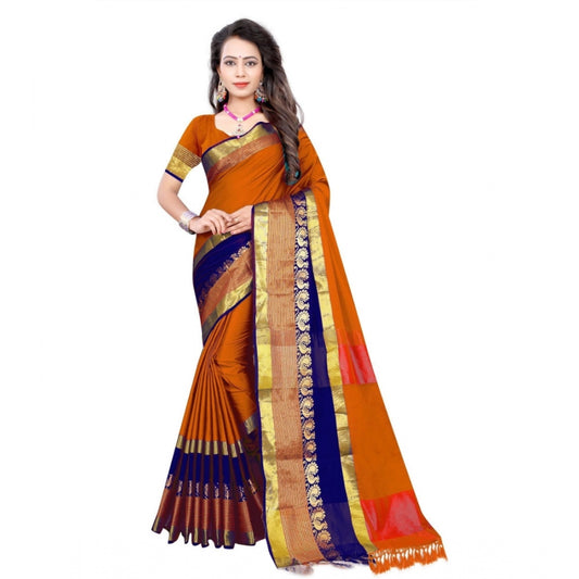 Roneclick Women's Jacquard Woven Saree With Unstitched Blouse 5.5Mtr (Multicolor)