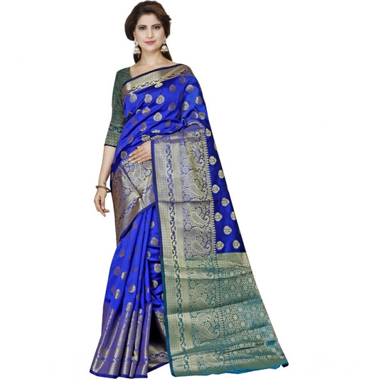 Roneclick Women's Jacquard Woven Saree With Unstitched Blouse 5.5Mtr (Multicolor)