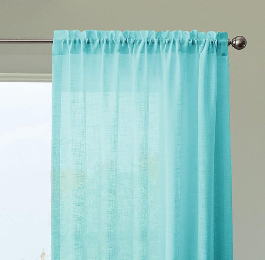 Seasons Sheer Curtains 5 Feet Window, Sky Blue