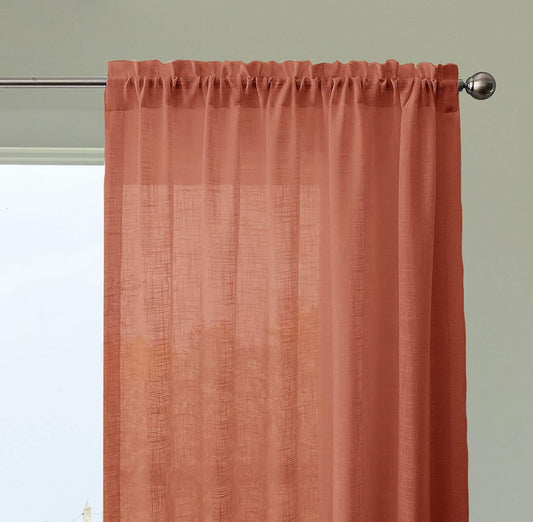 Seasons Sheer Curtains 9 Feet Long Door Cotton, Maroon