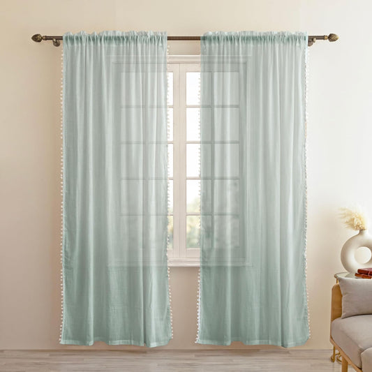 Seasons Sheer Curtains 5 Feet Drapes, Silver Grey