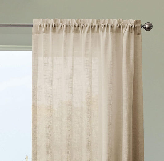 Seasons curtains 8 Feet long door panels Set of 2, beige