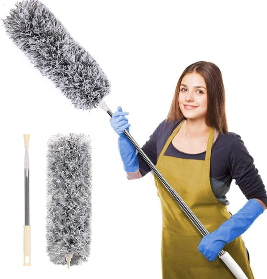 Seasons Fan Cleaner Brush With Long Rod,Spider Web Cleaner Stick Microfibre Wet and Dry Broom  (Grey)