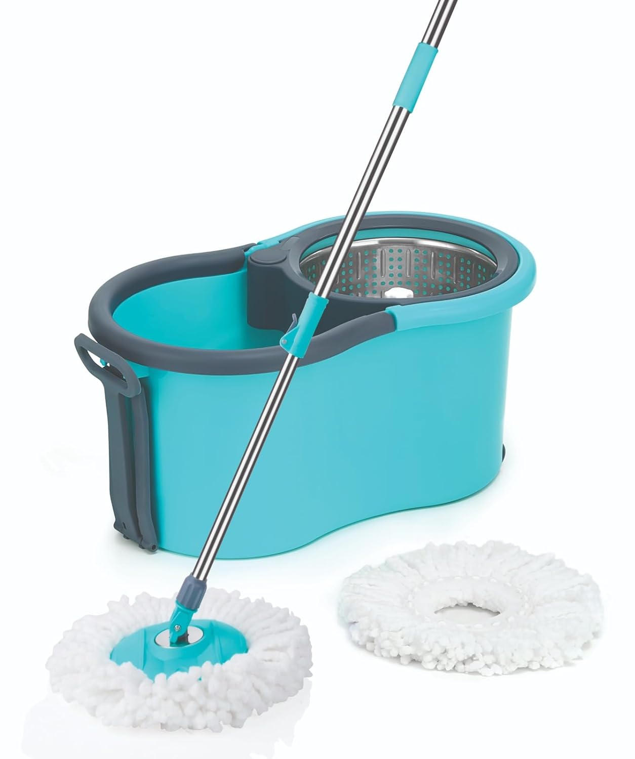 Seasons Spin Mop With Wheels And Stainless Steel Wringer, Blue