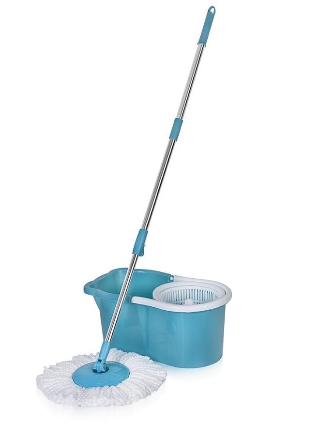 Seasons Mop With 4 Wheels & Big Bucket with 2 Microfiber Refills