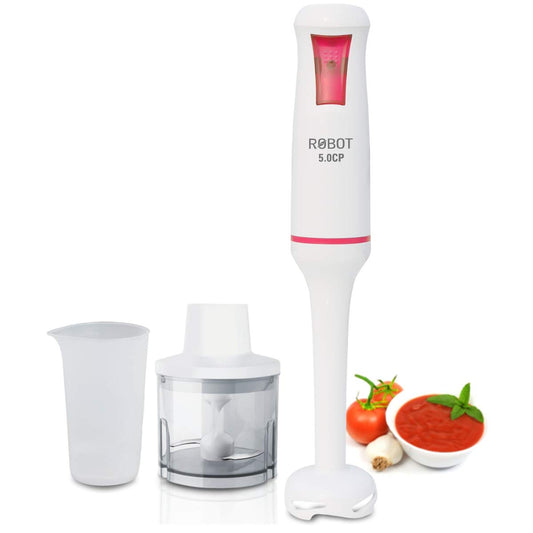 Inalsa Robot 5.0 CP With Chopper DC Motor 500 W Chopper, Hand Blender  (White, Pink)