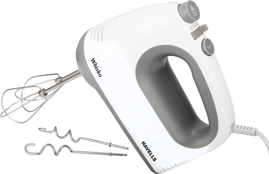 Havells Whisko Hand Mixer 300 W Electric Whisk  (White, Grey)