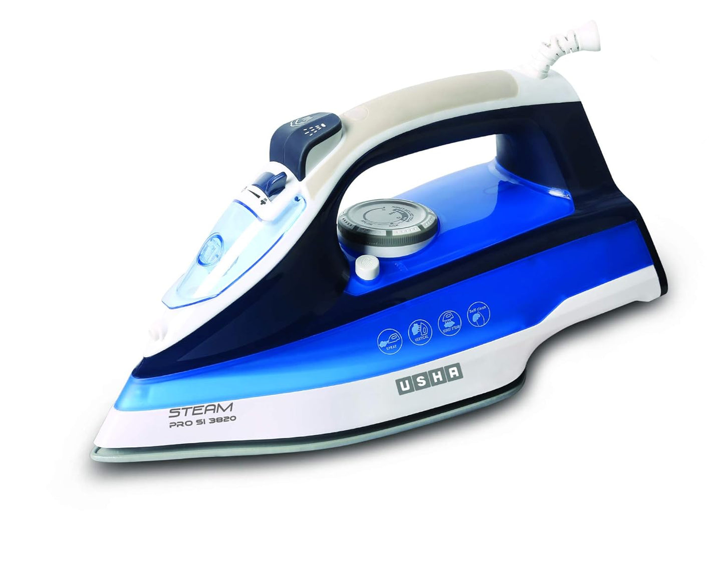 USHA Steam Pro si 3820 2000 W Steam Iron  (White, Blue)