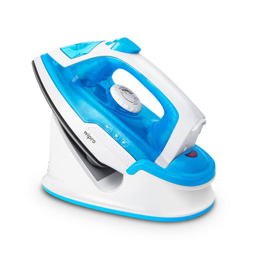 Wipro Vesta 1380W Cordless Steam Iron with Steam Burst 1380 W Steam Iron  (White, Light Blue)