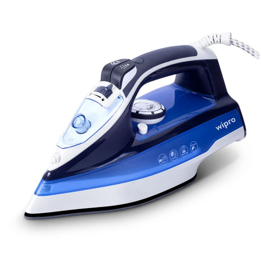 Wipro Vesta 2200W Steam Iron with Steam Burst, Vertical and Horizontal Ironing 2200 W Dry Iron  (Navy Blue)