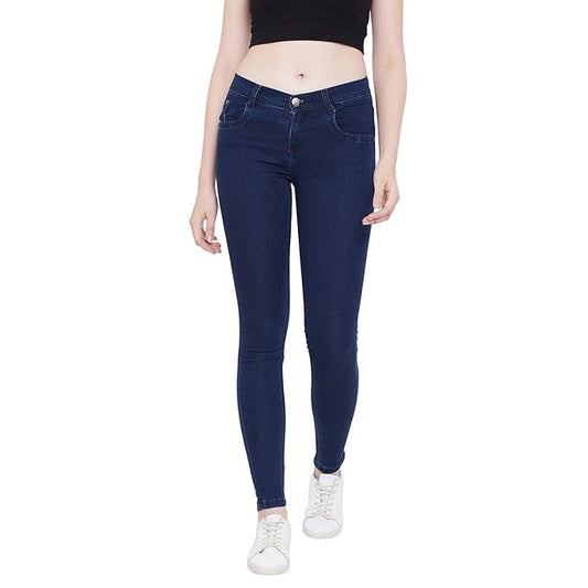 Blue Women's Slim Fit Cotton Jeans