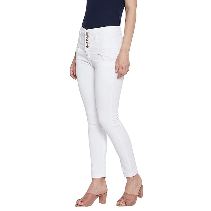 White Women's Slim Fit Jeans