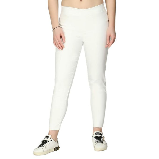 Clothing Women's Regular Fit White Jeans