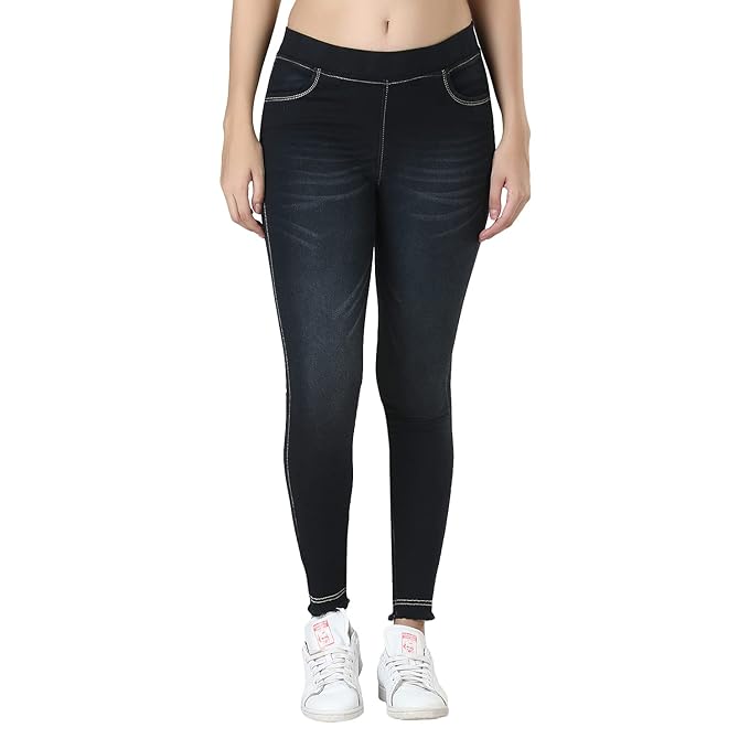 Black Stretchable High Rise Denim Jegging