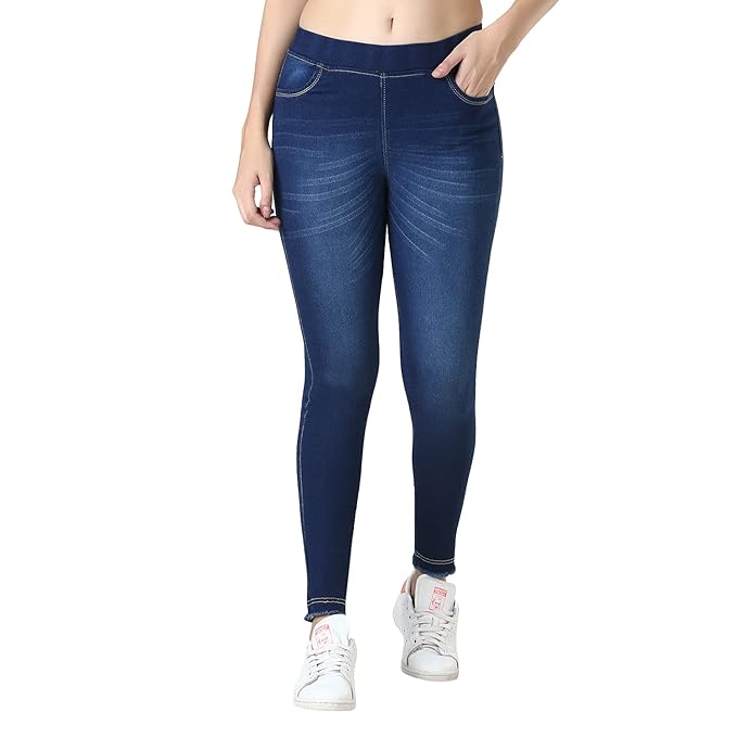 Elegant Blue Stretchable High Rise Denim Jegging