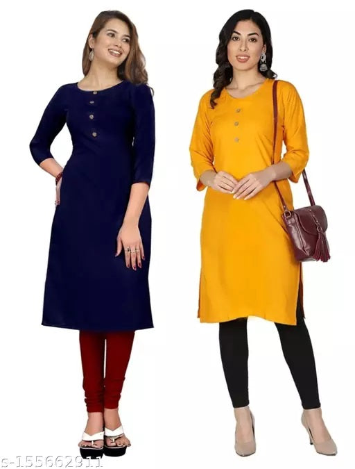 Classy Multi Crepe 3/4 Sleeves Combo Kurta