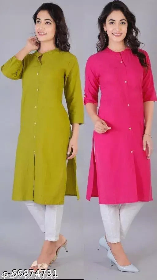 Multi Cotton Slub Kurti For Women Combo Pack